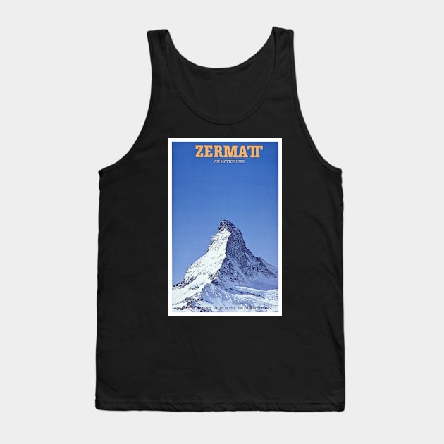 Zermatt am Matterhorn,Valais, Switzerland, Ski Poster Tank Top by BokeeLee